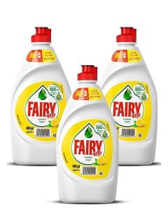 Fairy Lemon Dishwashing Liquid with Bleach Alternative Powe 3x400ml