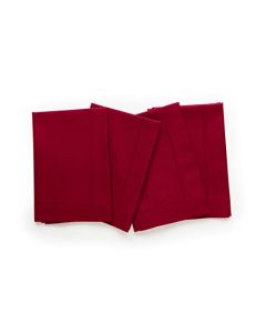 Solino Home Red Napkins Set of 4 Cotton Linen Hemstitch Dinner Napkins Cloth 20 x 20 Inch for 4th of July Handcrafted and Machine Washable
