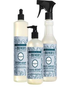 Mrs. MEYER'S Kitchen Set, Dish Soap, Hand Soap, and Multi-Surface Cleaner, 3 CT (Snowdrop)