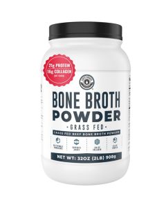 Bone Broth Protein Powder Pure GrassFed Beef Bone Broth Unflavored with Natural Collagen Glucosamine Gelatin Paleo KetoFriendly NonGMO DairyFree for Gut Health Joint Support 32oz