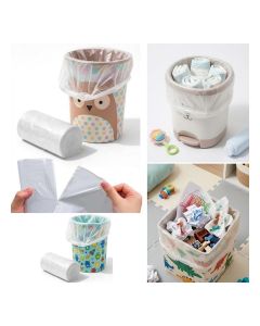 10 Gallon White Garbage Bags, 30 Bags Roll, Small Trash Bags, Bin Liners for Kitchen, Bathroom, Kids Room, Office & Home