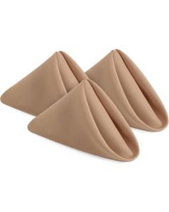 SEM B GRA 12 Pack Beige Cloth Napkins 10x10 Inches 100 Cotton Dinner Napkins with Hemmed Edges Washable Napkins Ideal for Parties Weddings and Dinners