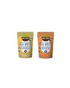 Miracle Noodle Egg White Pasta Variety Pack 35 Oz Pack of 6 Spaghetti Vermicelli Angel Hair Ready to Eat Egg White Noodles 10g Protein 45 Calories 1g Net Carbs Per Serving High Protein Keto GlutenFree