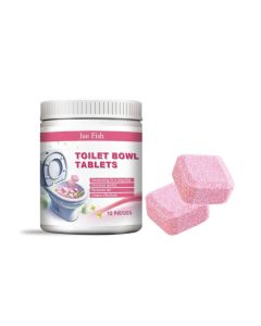 Jue Fish Toilet Cleaning Tablets Pack of 12, Effective Toilet Bowl Cleaner with Fast Dissolving Action, Removes Dirt, Stains, and Odors, Keeps Toilet Clean, Fresh, and Germ-Free