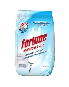 Fortune Dishwasher Salt Pouch 2 Kg / Softens Hard Water & Prevents Limescale / Enhances Detergent Performance / For All Dishwashers