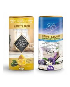 Antibacterial Carpet Fresh & Room Freshener Powder 500g x 2, Extra Strength Odor Eliminator with Silver Nano Technology (Lavender & Lemon)