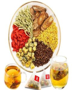 Liver Tea Formula - Goji Berry Tea, Chrysanthemum Liver Tea, Chrysanthemum Cassia Seed Tea, Té de Hígado Crisantemo Té de Semillas, Chinese Herbal Tea 60Pcs/2Bags