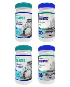 Dishmatic Dishwasher Detergent and Salt Powder [2 kg*2 kg], Dish Washing Regular Combo Pack for Sparkling Clean Dishes Compatible with All Automatic Dishwashers