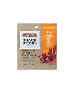 Old Wisconsin Turkey Sausage Snack Sticks Naturally Smoked Ready to Eat High Protein Low Carb Keto Gluten Free 6 Ounce Resealable Package