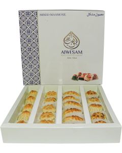 Maamoul Assorted 400g – Ajwa Date, Pistachio & Walnut Filled Arabic Cookies – Premium Middle Eastern Sweets Gift Box for Eid, Ramadan – Maamoul and Baklawa Mix
