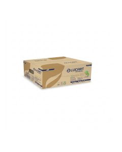 Lucart Interfold Eco Natural Toilet Paper / Brown Folded Toilet Tissue / Commercial Restroom Tissue / 210 Sheets / 40 Packets