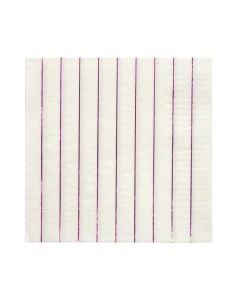 Metallic Pink Striped Small Napkins