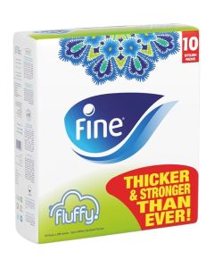 FINE FACIAL TISSUE PACK 130 SHEETS X 2 PLY, BUNDLE OF 10 STERILIZED FLUFFY TISSUES