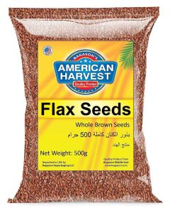 American Harvest Flax Seeds 500 gm / Wholegrain Natural Brown Seeds / Gluten Free Superfood