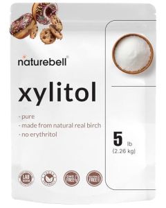 NatureBell Xylitol Sweetener 5lbs Natural Birch Crystal Source 11 Sugar Substitute Sweet Flavor with No Erythritol Low Calorie Glycemic Impact Sugar Free No Aftertaste NonGMO