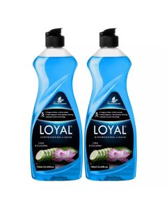 Loyal 5 In 1 Lotus And Cucumber Fragranced Dishwashing Liquid With Natural Enzymes- 2X700ml