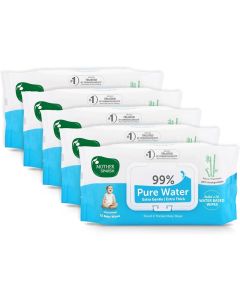 Mother Sparsh 99% Pure Water Unscented Baby Wipes - Pack of 5 (72 Wipes Each)