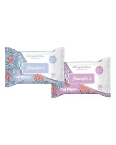 Jennifer’s All-Purpose Wipes Twin Pack - (Blue & Purple) - Multipurpose Antibacterial Wipes for Cleaning, Travel, & Personal Hygiene