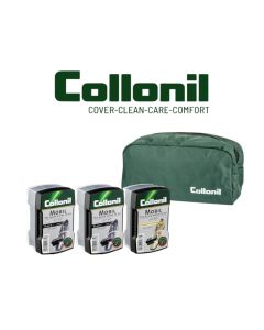 Collonil Value Pack – 2x Black + 1x Colorless Mobil Sponge with Free Travel Bag / Instant Shine Kit