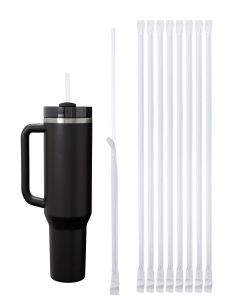 100PCS Disposable Straws for 40 OZ Tumbler, Extra Long Straws Disposable for Stanley Cup 30 Oz 40 Oz Tumbler, Straws Individually Wrapped