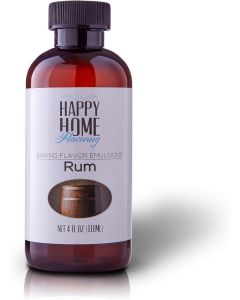Happy Home Flavoring Imitation Rum Baking Flavor Emulsion - 4 oz, Certified Kosher