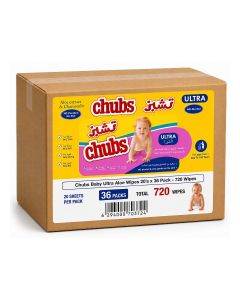 Chubs Baby Ultra Aloe Wipes 720's Wet wipes Pack of 20*36