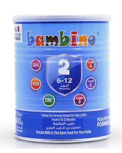BAMBINO Stage 2 Infant Formula Milk Powder 400g Tin / Follow-On Formula for Babies 6-12 Months / DHA, Vitamins & Minerals