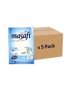 Masafi Pure Soft Care 2 PLY Bulk 4 Box Facial Tissue Box 170 Sheets- 5 Pack