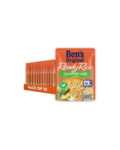 BENS ORIGINAL Ready Rice Cilantro Lime Flavored Rice Easy Dinner Side 85 OZ Pouch Pack of 12