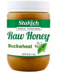 Stakich Buckwheat Antioxidant Raw Honey - Pure, Unprocessed, Unheated, Kosher (40 Ounce)