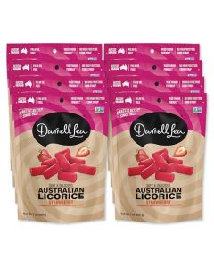 Darrell Lea Soft Australian Licorice NonGMO No Palm Oil Vegetarian Friendly No High Fructose Corn Syrup Soft Chewy Licorice Candy Made in Australia Strawberry 7 Ounce Pack of 8