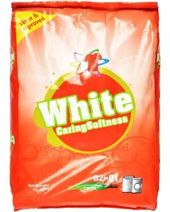 TAJ White 15KG Washing Powder Concentrated Detergent Powerful Stain Remover Gentle on Skin