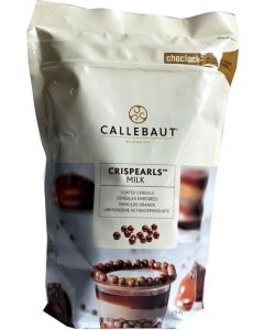 Callebaut Milk Shiny Crispearls - 800g Pouch of Crunchy Chocolate Pearls