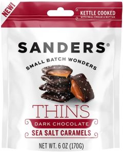 Sanders Dark Chocolate Sea Salt Caramel THINS - 6 oz