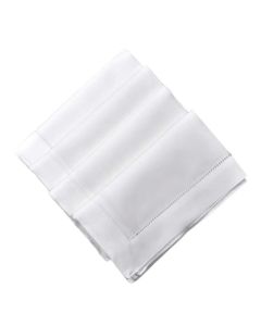 Bumblebee Linens White Linen Cotton Blend Hemstitched Dinner Napkins Set of 4 18 X 18 Ladder Hem Stitch Cloth Napkin