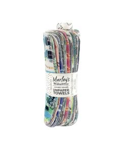 Marleys Monsters UNpaper Towels 24 Count roll Reusable Paper Towels Paperless Cotton Tree Free Surprise Print