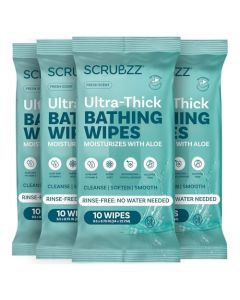 Extra Large Bath Wipes for Adults Bathing No Rinse - 40 Ultra Thick Disposable Body Wipes for Men, Women & Elderly - Great for Gym, Camping, Post Surgery