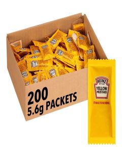 Heinz Mild Mustard Single Serve Packet (0.2 oz Packets, Pack of 200)