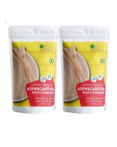 2x100gm Ashwagandha Root Powder Organics Certified Withania Somnifera Helps To Promotes Better Strength & Stamina