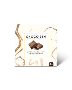 Choco Zen Premium Dubai Chocolate Pistachio Kunafa Treats (Milk Chocolate -72g /4 Pieces) – Luxury Middle Dessert, Treats with Creamy Pistachio & Wrapped in Kunafa Flakes, Arabic Sweet & Gift