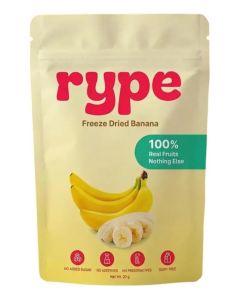 Rype Freeze Dried Banana - 100% Real Fruit, No Added Sugar, Healthy Snack, Vegan, Gluten Free, 25g Pack