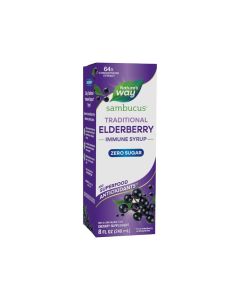 Natures Way Sambucus Zero Sugar Traditional Immune Syrup Highly Concentrated Black Elderberry Extract Traditional Immune Support SugarFree Berry Flavored 8 Fl Oz Packaging May Vary