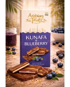 Kunafa & Blueberry Premium Chocolate – Gourmet Fusion of Dessert & Crunchy Nuts – 100g