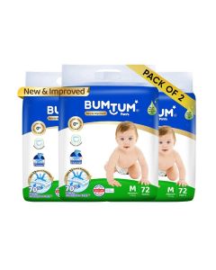 Baby Diaper Pants, M (Size 3), 7-12 kg, Double Layer Leakage Protection Infused With Aloe Vera, Cottony Soft High Absorb Technology, 216 Diaper