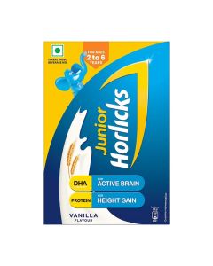 Junior Horlicks Nutrition Drink Powder, Vanilla Flavour, 500g, For Toddlers & Kids (2-6 Years)