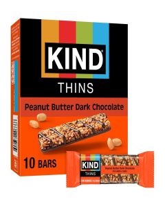 KIND THINS Peanut Butter Dark Chocolate Bars, Gluten Free, 100 Calories, 0.74 oz bars, 10 count