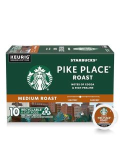 Starbucks KCup Coffee Pods Medium Roast Hot or Iced Coffee Pike Place Roast 10 Keurig Pods