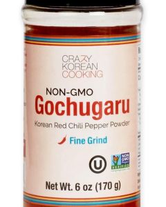 Crazy Korean Cooking Non-GMO Gochugaru - Korean Red Chili Pepper Powder, Fine Grind, 6 oz