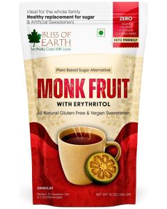 Bliss of Earth Monk Fruit Sweetener with Erythritol 454g, Zero Sugar, Zero Calories & Zero Glycemic Index, Natural Sugar Substitute for Keto Diet, Vegan, Gluten Free Sweetener for Tea, Coffee, Baking & Cooking