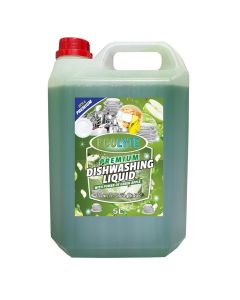 ECOLYTE+ Dishwashing Liquid Soap, Platinum Antibacterial Detergent & Perfect Shine, All Purpose Cleaner, Leaves No Residue, Kitchen Cleaner, Removes Grease & Oil - (Green Apple, 5 Liter)